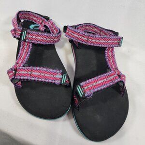 O'Rageous Pink/Blue/Purple Geometric Sandals Size 6